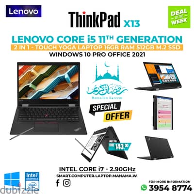 LENOVO Core i5 10th Generation Yoga Laptop + Tablet With Pen 16GB Ram