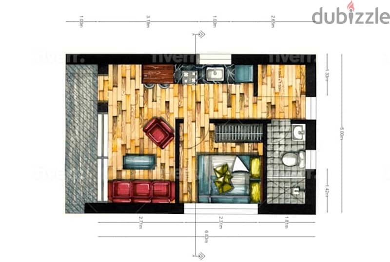 Draw architectural sketches of buildings in watercolor  رسومات معماريه 18