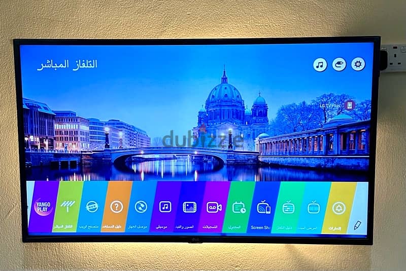 للبيع شاشه حديثه شبه جديد ال جي عاليه الوضوح 4k مقاس 43 بوصه 0