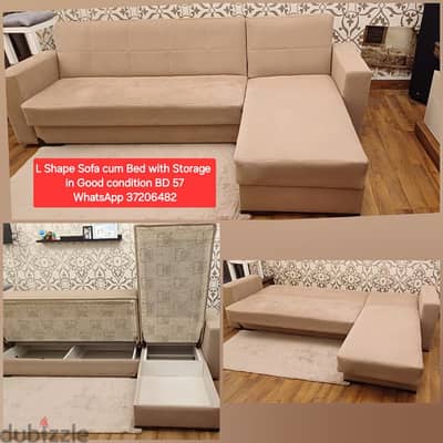 L Shape Sofa cum bed with Storage and other items for sale