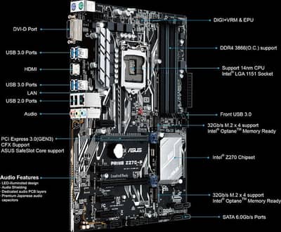 Asus Prime Z270-P Motherboard w/ free intel Pentium G4400 CPU