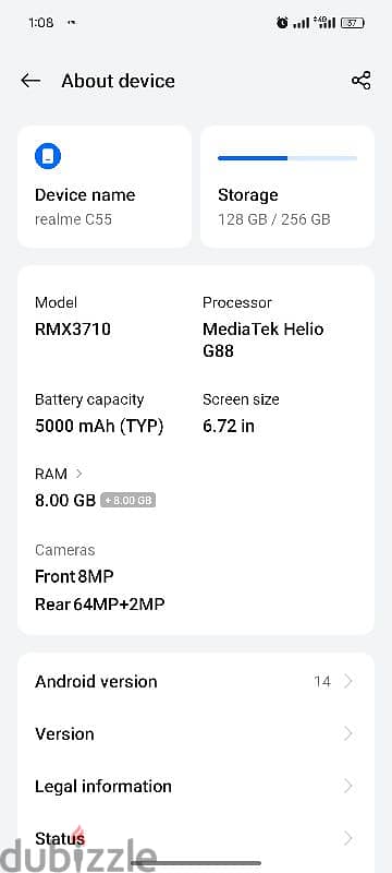 realmi c55 8+8 ram 256gb storage 7