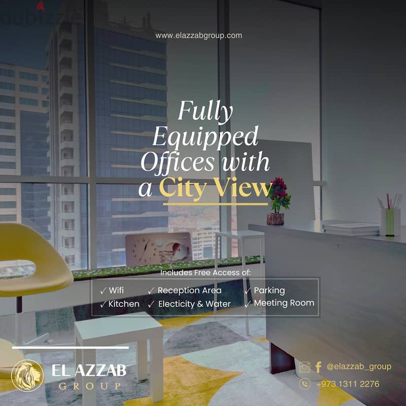 ζδ] Fully Equipped Offices for rent at El azzab 0