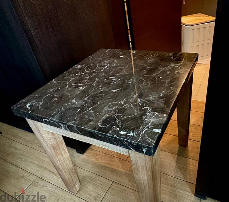 Set of Marble topped tables and TV stands 1