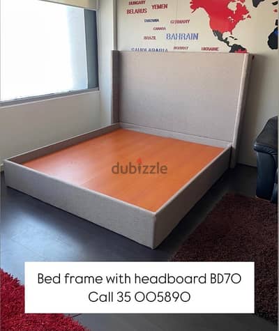 Bed frame with headboard