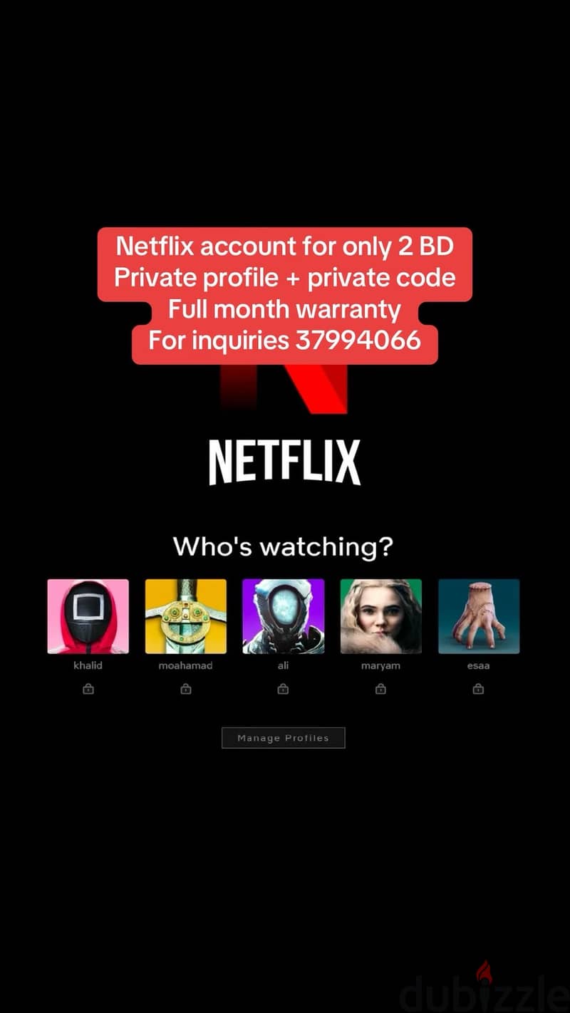 shihid vip  + netflix Premium 4k  sharing accounts 0