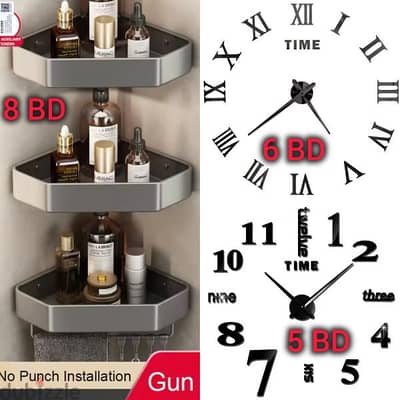 Decoration: Clocks & Bathroom Shelf