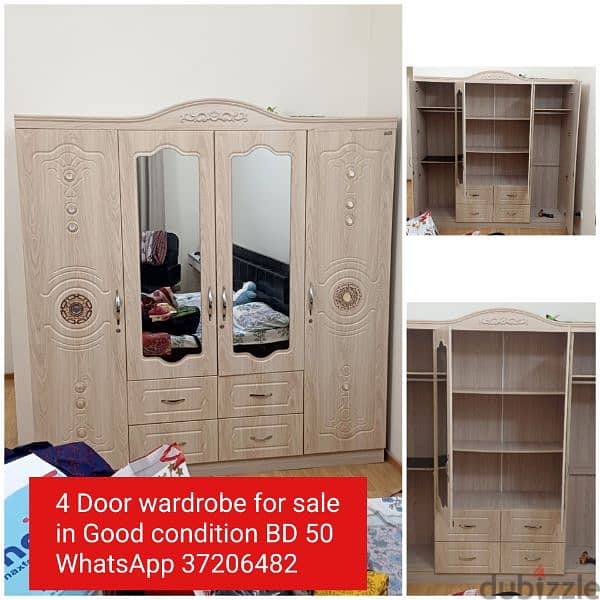 wardrobe 2 door and other items for sale with Delivery 4