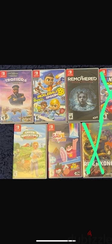 five games for nintento switch like new condition. bulk selling