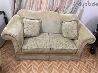 2 seater sofa with two pillows