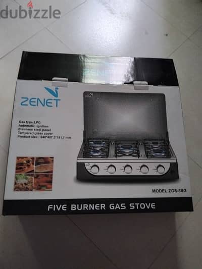 Zenet five burner gas stove