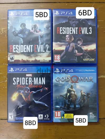 PS4 Games, Resident Evil, Spiderman, God of War