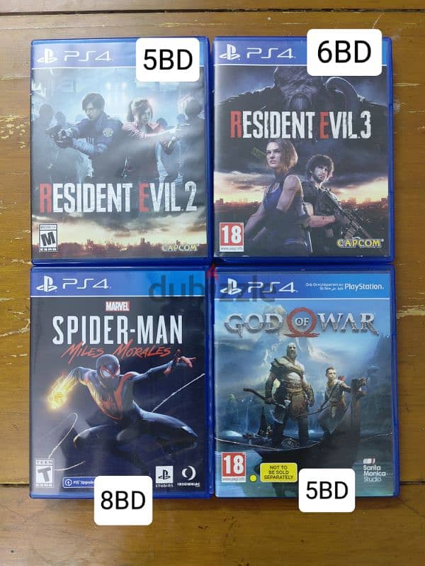 PS4 Games, Resident Evil, Spiderman, God of War 0