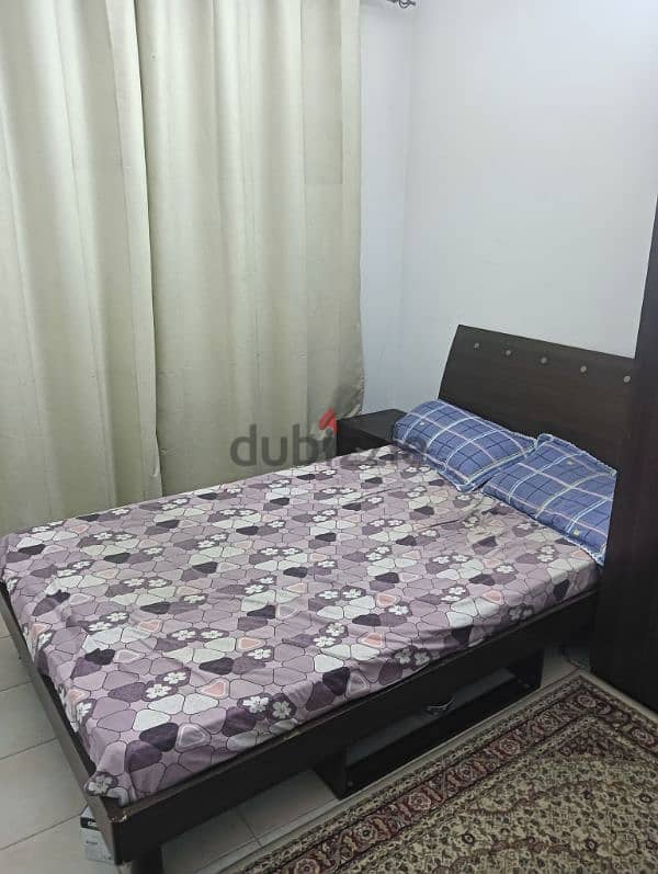 double bed mattress with side table 0