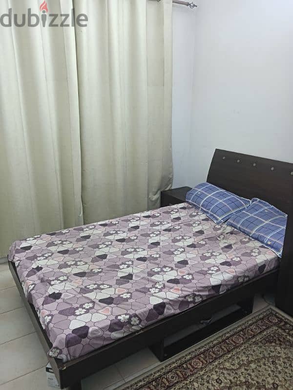 double bed mattress with side table 1