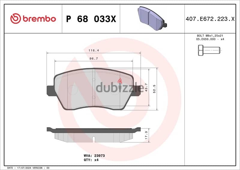 Brembo Brake pad Nissan Micra 3 3