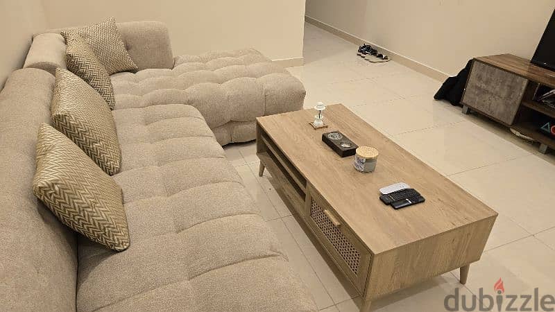 6 seat L-Shape Sofa with center table 1