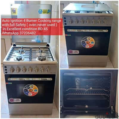 Cooking range 4 burner and other items for sale with Delivery