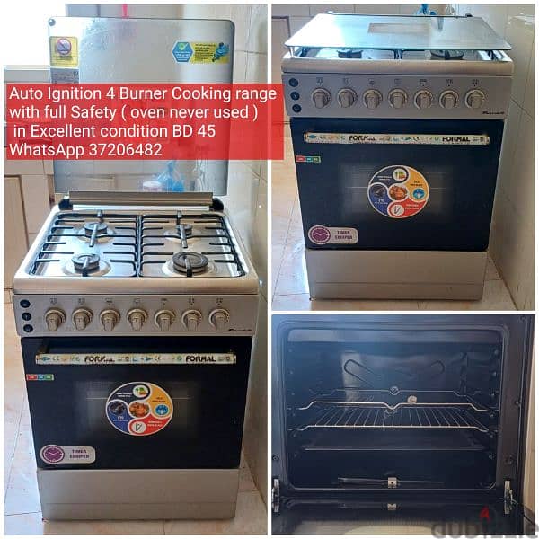 Cooking range 4 burner and other items for sale with Delivery 0