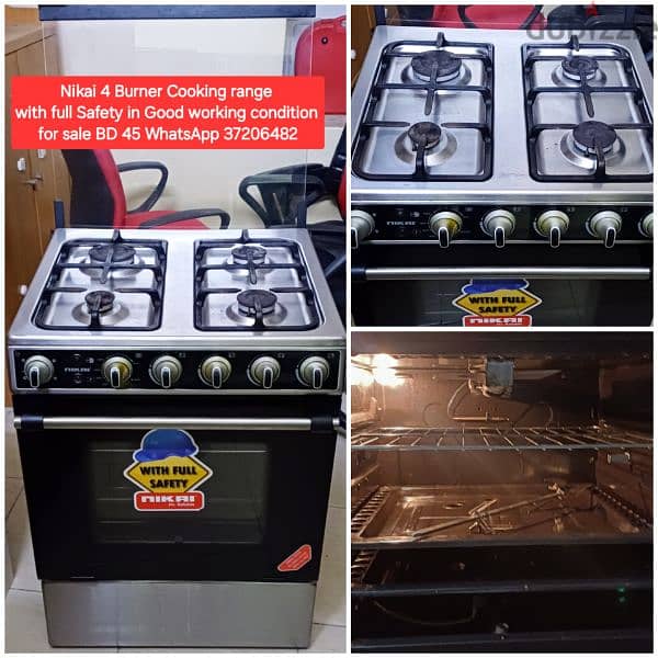 Cooking range 4 burner and other items for sale with Delivery 1