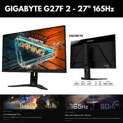 GIGABYTE G27F 2 - 27" 165Hz, 1ms (MPRT) Response Time !!!