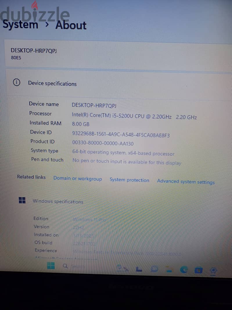 Hello i am sale my laptop Lenovo core i5 8gb ram ssd 256 share graphic 2