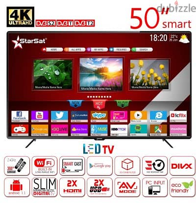 StarSat 50"  4k SMART screen