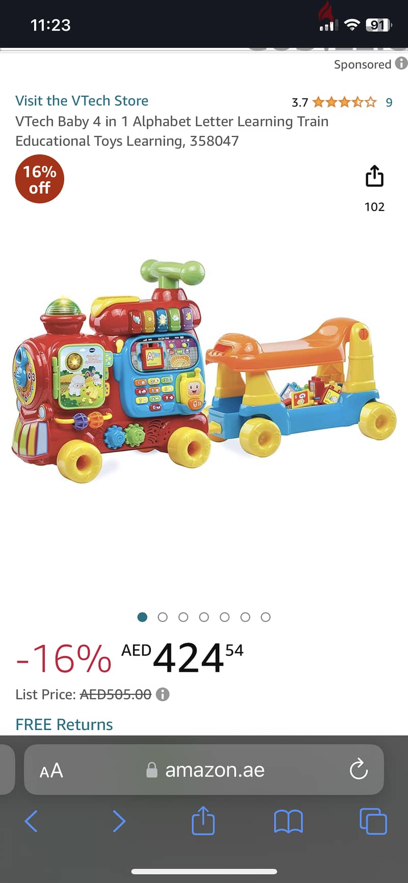 VTech Sit-To-Stand Alphabet Train 2