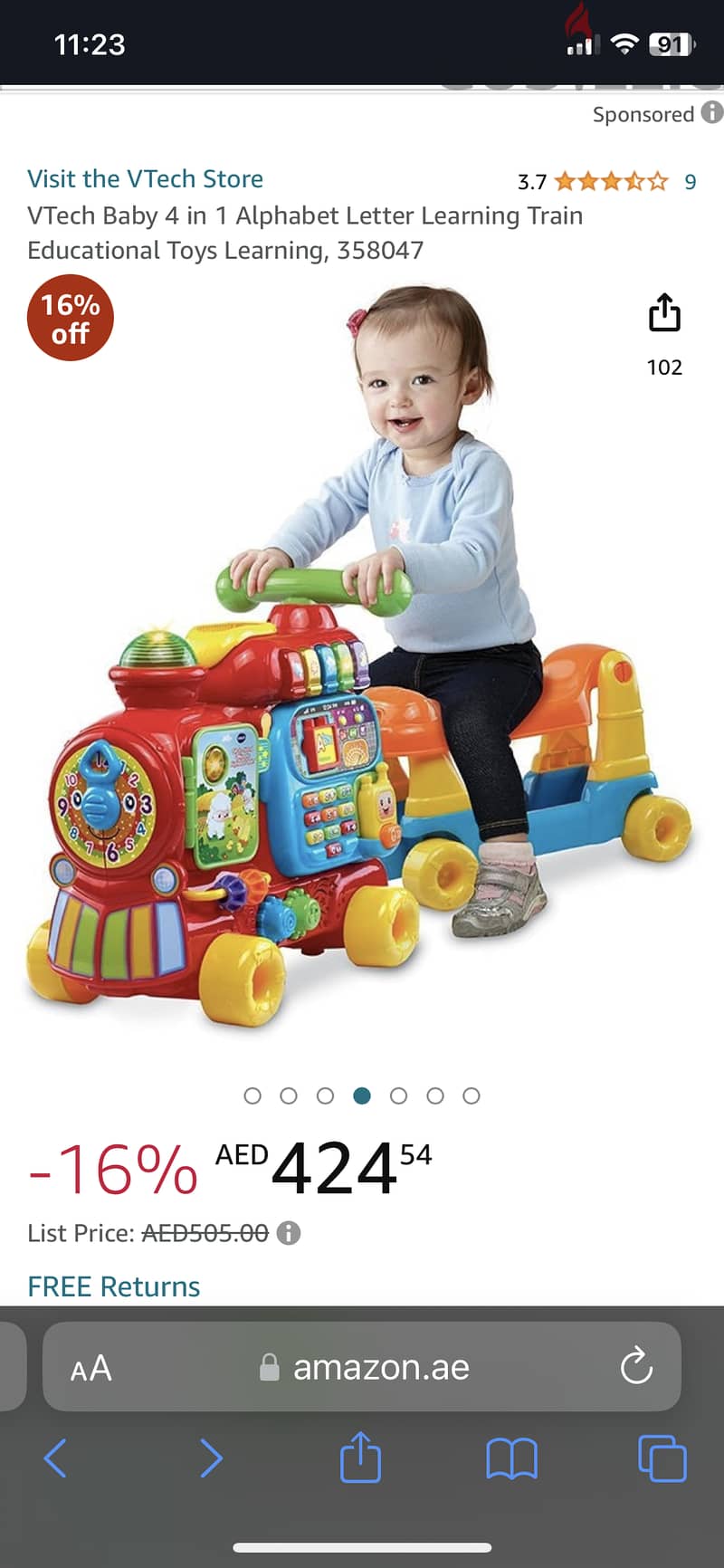 VTech Sit-To-Stand Alphabet Train 5