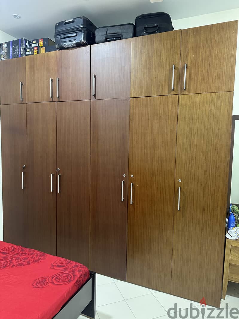 Wooden cabinets with 6 doors and top cabinets 1