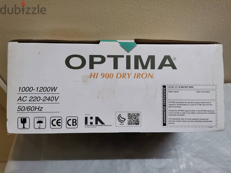 OPTIMA HEAVY DRY IRON BOX 0