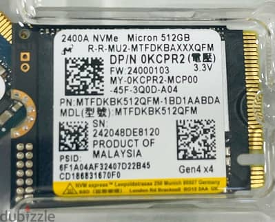 Micron 512gb 2230 nvme ssd Gen4x4 HD