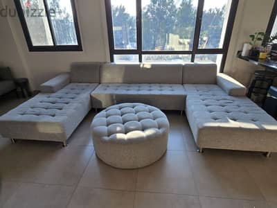 8-Seater Sofa with Ottoman Centre Piece from Adliya Furnishings.