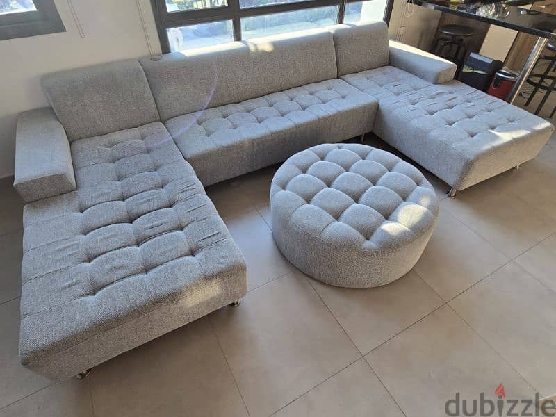 8-Seater Sofa with Ottoman Centre Piece from Adliya Furnishings. 2