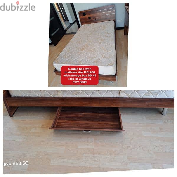 King size bed with mattress and other household items for sale with 13