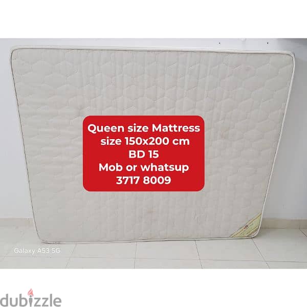 King size bed with mattress and other household items for sale with 17