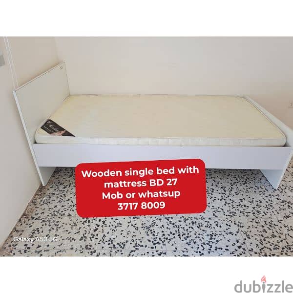 King size bed with mattress and other household items for sale with 19