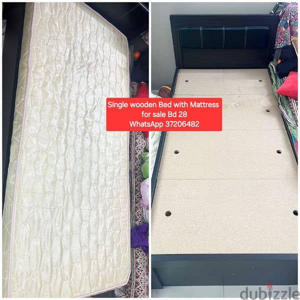 King size bed with mattress and other items for sale 8