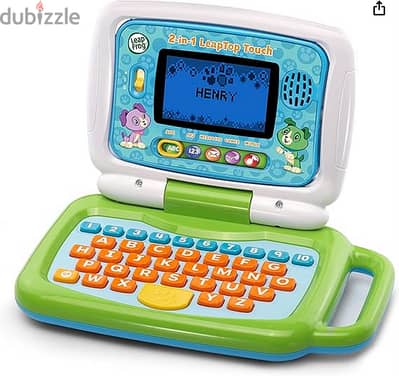 LeapFrog 2 in 1 LeapTop Touch Laptop, Green, Learning Tablet for Kids