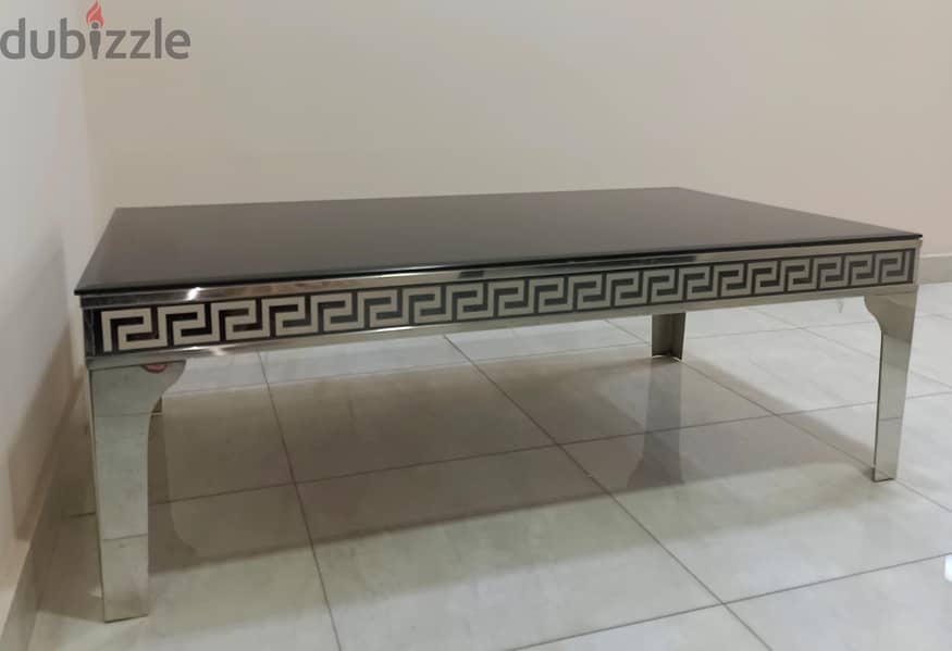 Brand New Black Glass Fendi  Table for Sale 3
