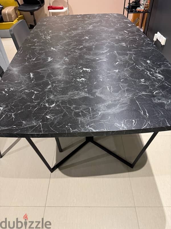 Almost new brand Italian dining table -177x 95 cm with Steel leg frame 1