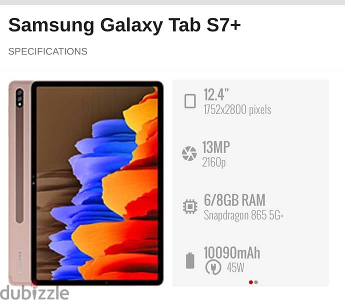 Samsung Galaxy Tab S7Plus 128GB  Tablet 14