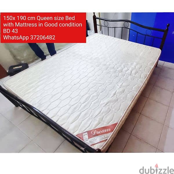 Slightly used Single wooden bed with mattress & other items for sale 10