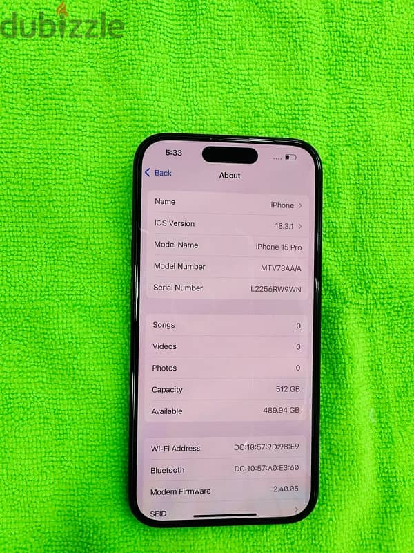 I PHONE 15 PRO 512 GB WITH 91% BATTERY STILL UNDER WARRANTY 3