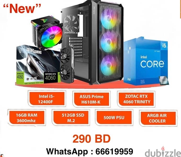 “New” Gaming Pc i5-12400 RTX 4060 0