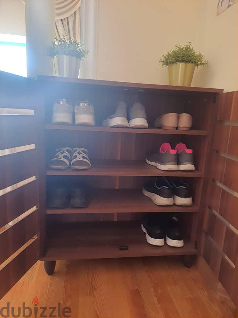 furniture shoe rack, cupboard , study table + chair 6