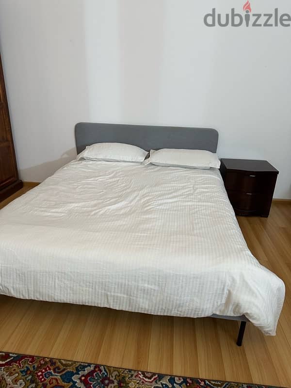 bed with mattress and one side table 1