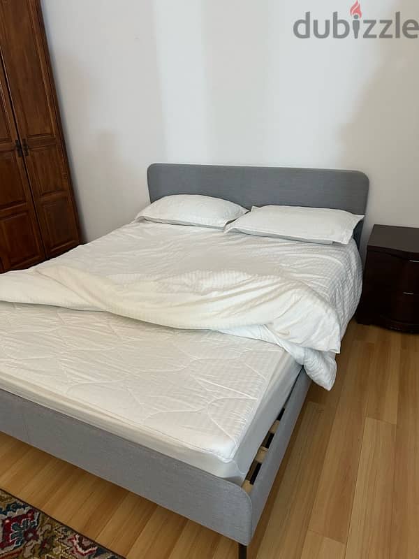 bed with mattress and one side table 2