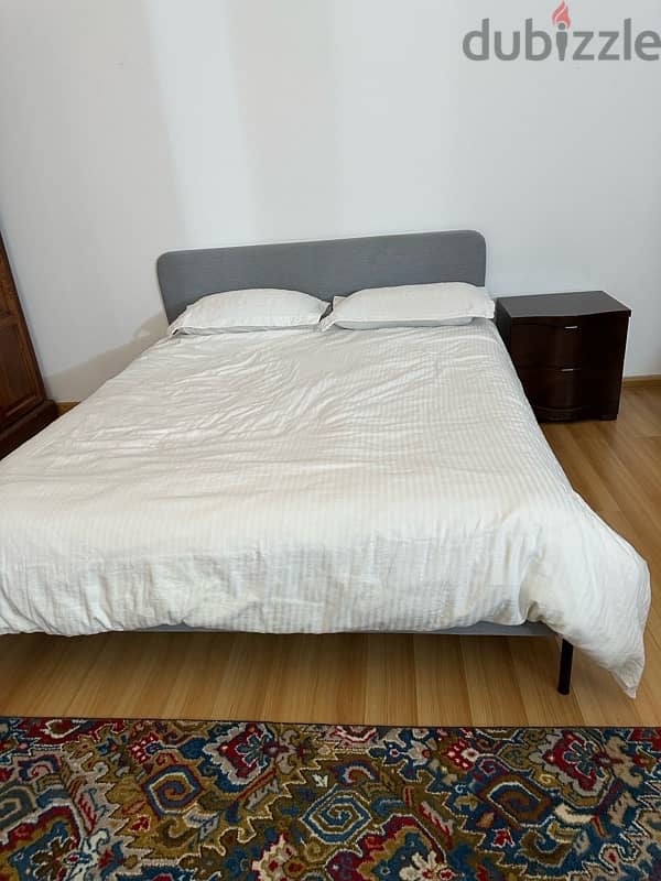 bed with mattress and one night stand 6