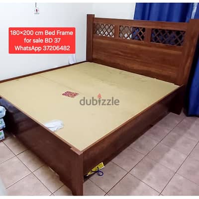 King size frame without mattress & other items for sale